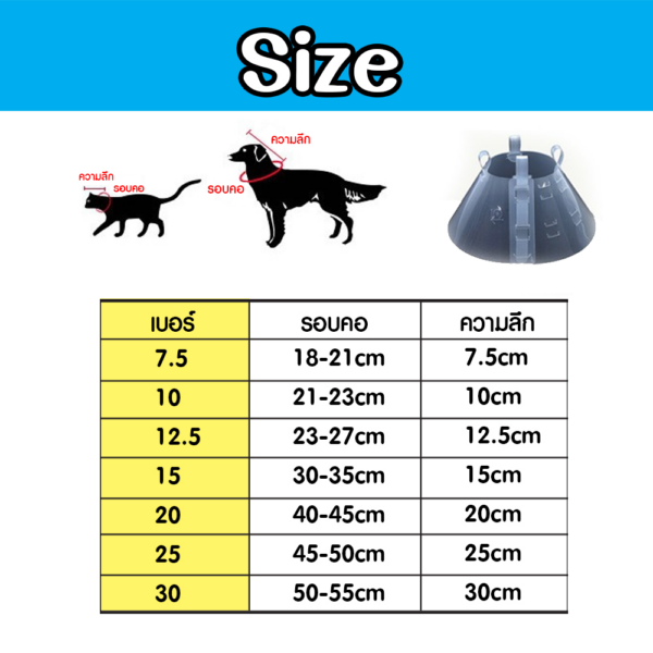 Pet collarคอลล่ากันเลียสัตว์เลี้ยง แบบใสOriginal - Image 2